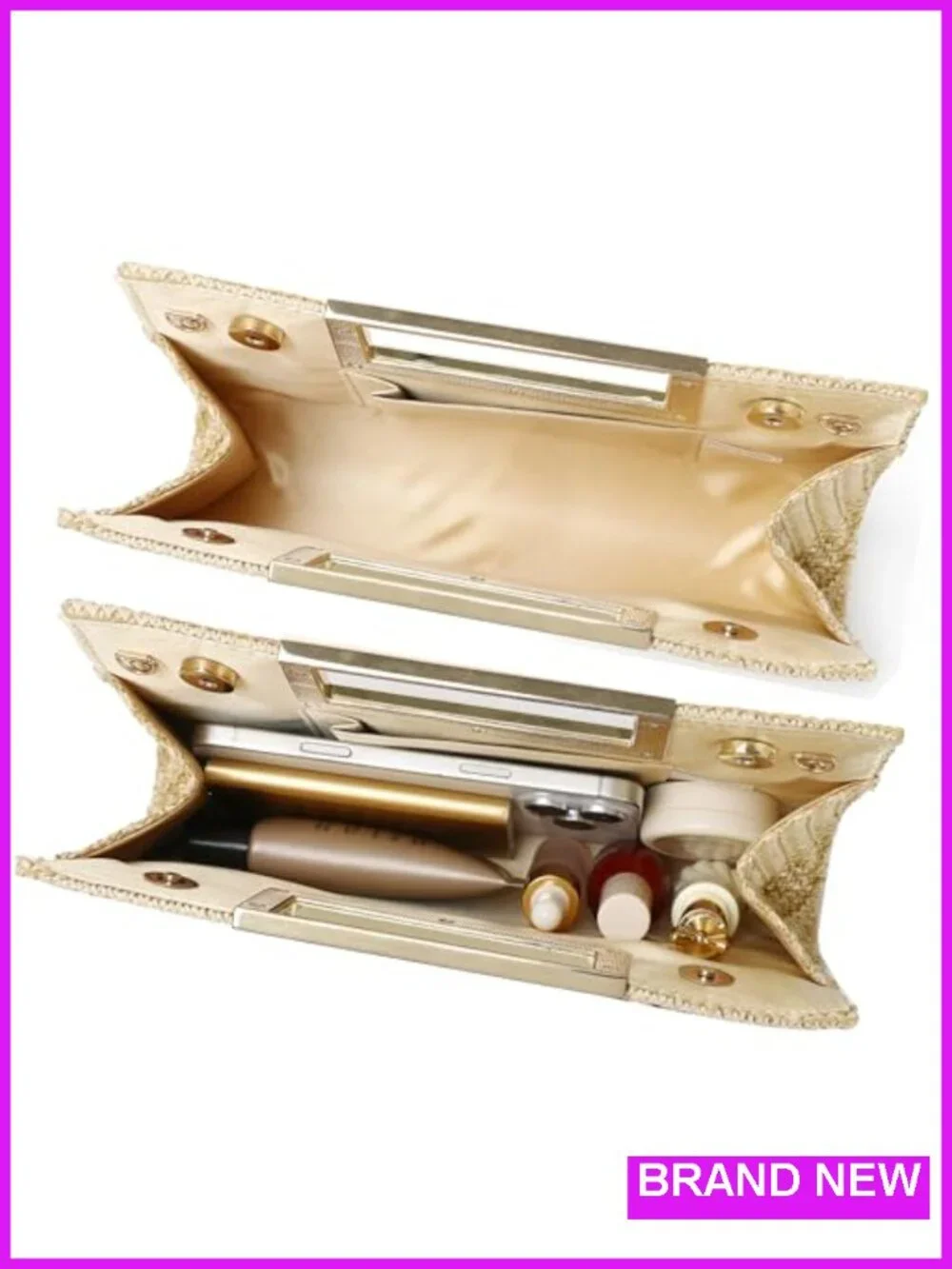 Faux Leather Clutch Purse with Detachable Chain Crossbody Bag Evening Handbag